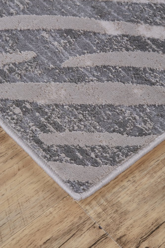 12' X 15' Gray And Silver Abstract Area Rug