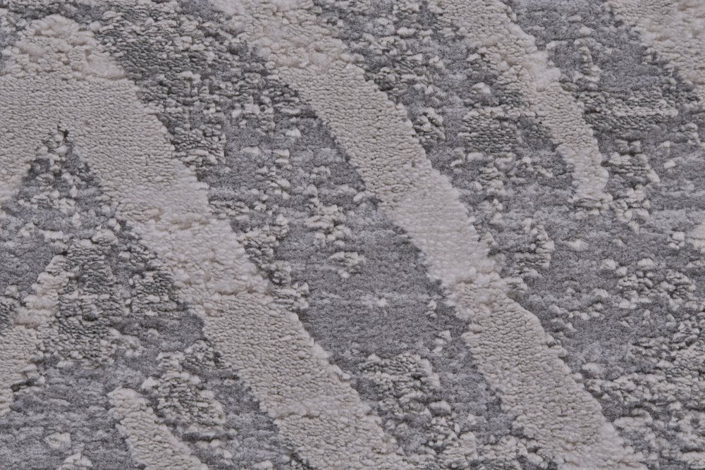 12' X 15' Gray And Silver Abstract Area Rug