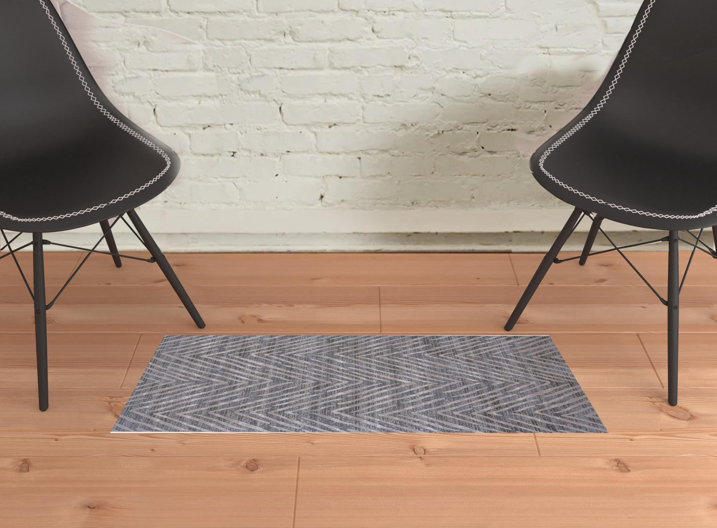 5' X 8' Gray Abstract Stain Resistant Area Rug