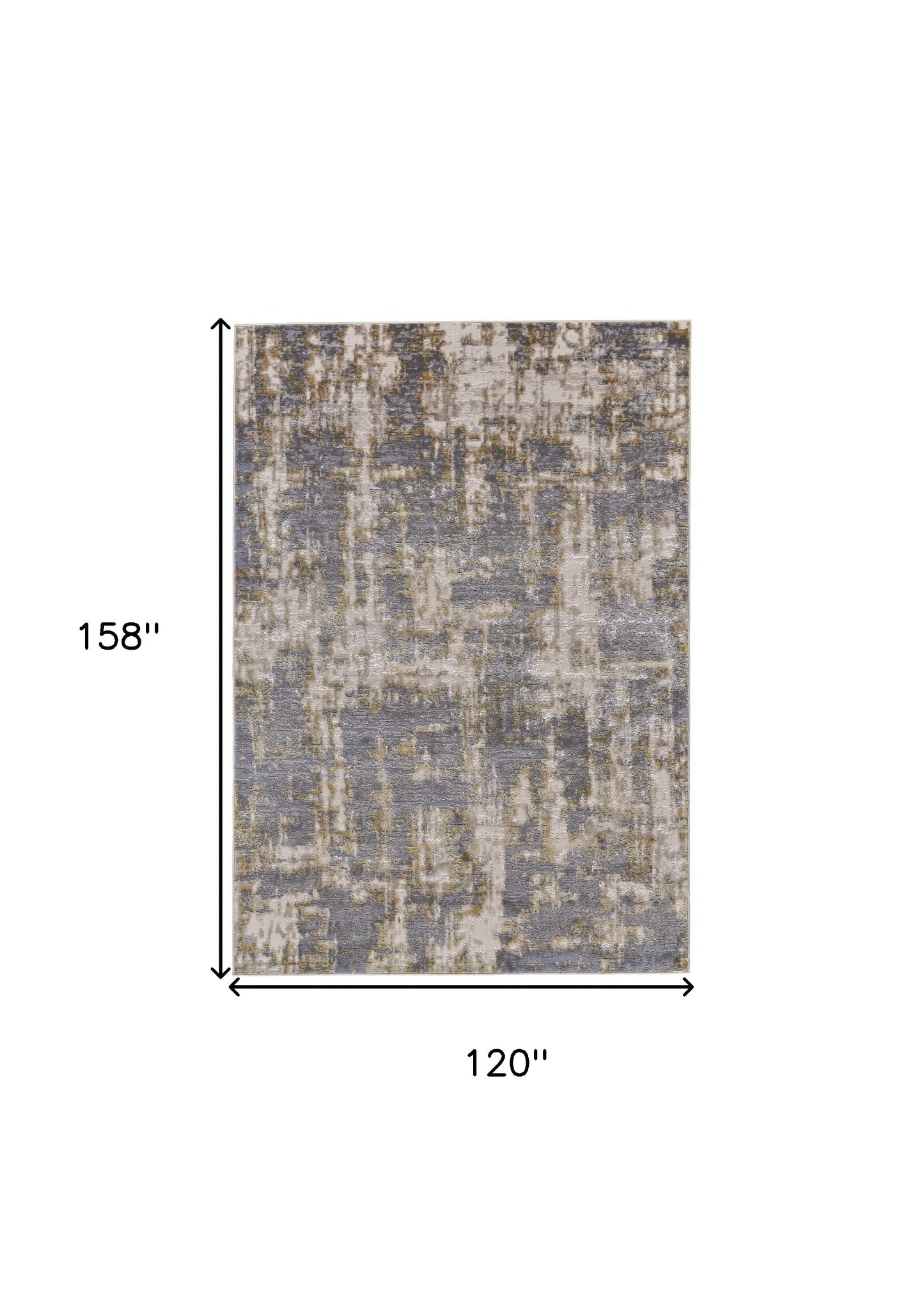 5' X 8' Gray And Gold Abstract Stain Resistant Area Rug