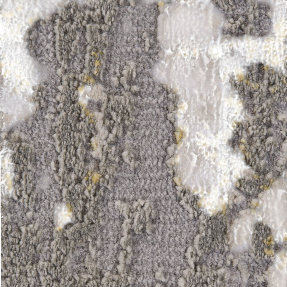 5' X 8' Gray And Gold Abstract Stain Resistant Area Rug