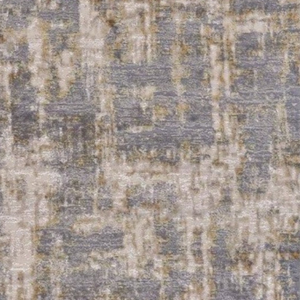 5' X 8' Gray And Gold Abstract Stain Resistant Area Rug