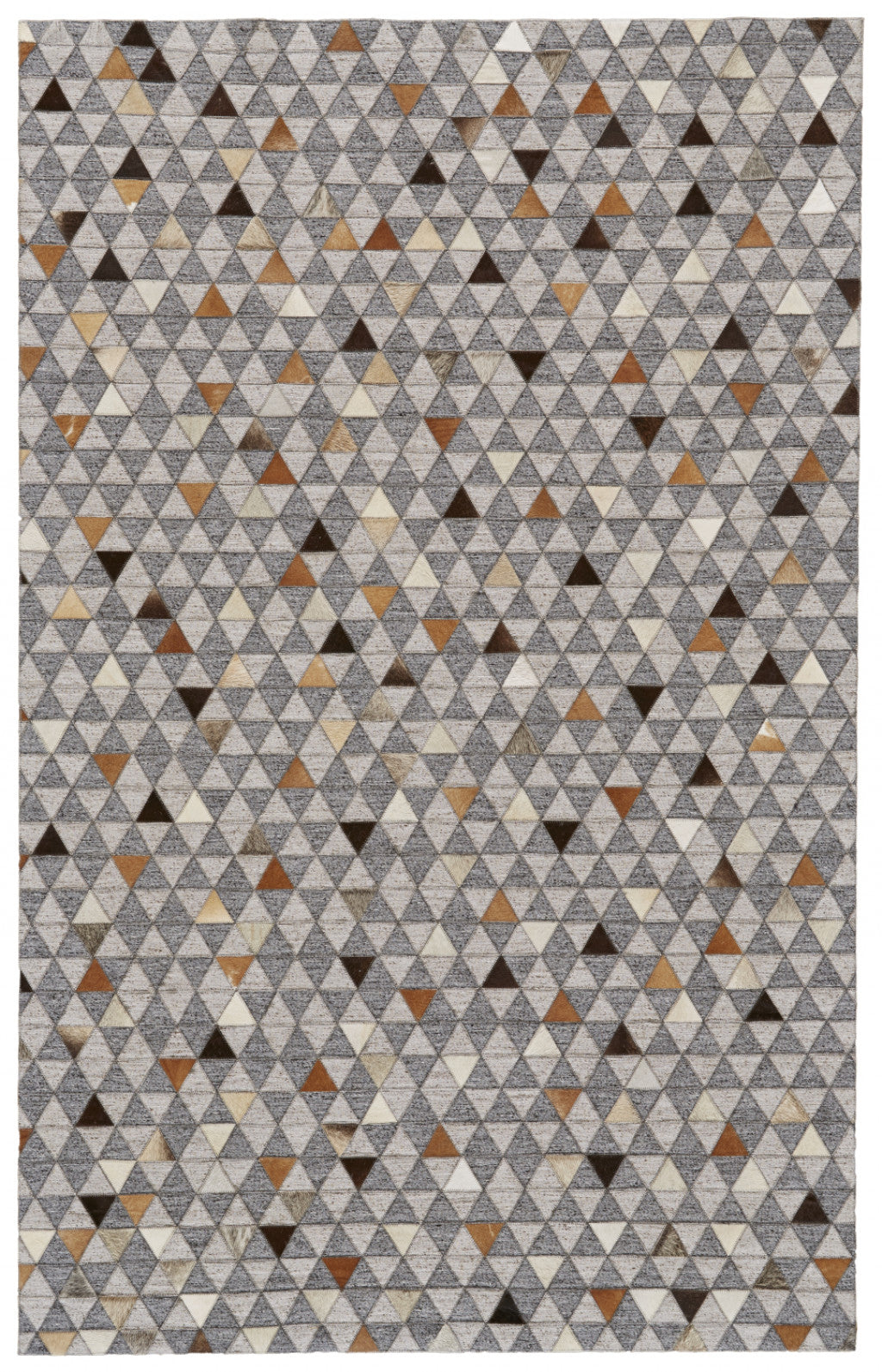 8' X 11' Gray Ivory And Brown Geometric Hand Woven Area Rug