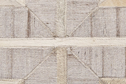 5' X 8' Gray Ivory And Brown Geometric Hand Woven Area Rug