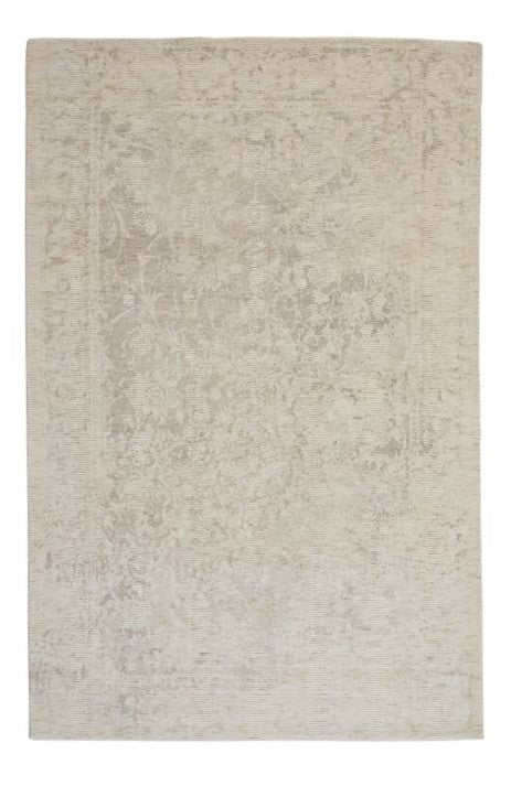 2' X 3' Ivory Blue And Tan Abstract Hand Woven Area Rug