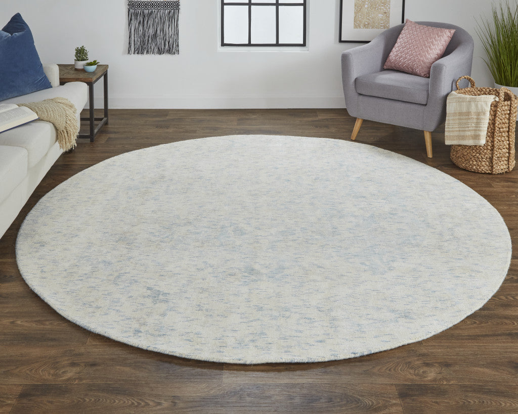 2' X 3' Ivory Blue And Tan Abstract Hand Woven Area Rug