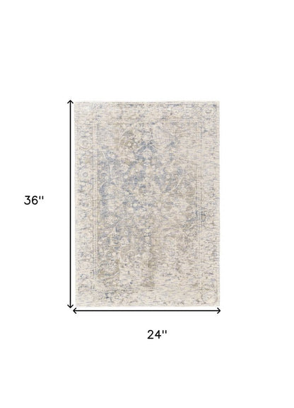 8' Ivory And Gray Round Abstract Hand Woven Area Rug