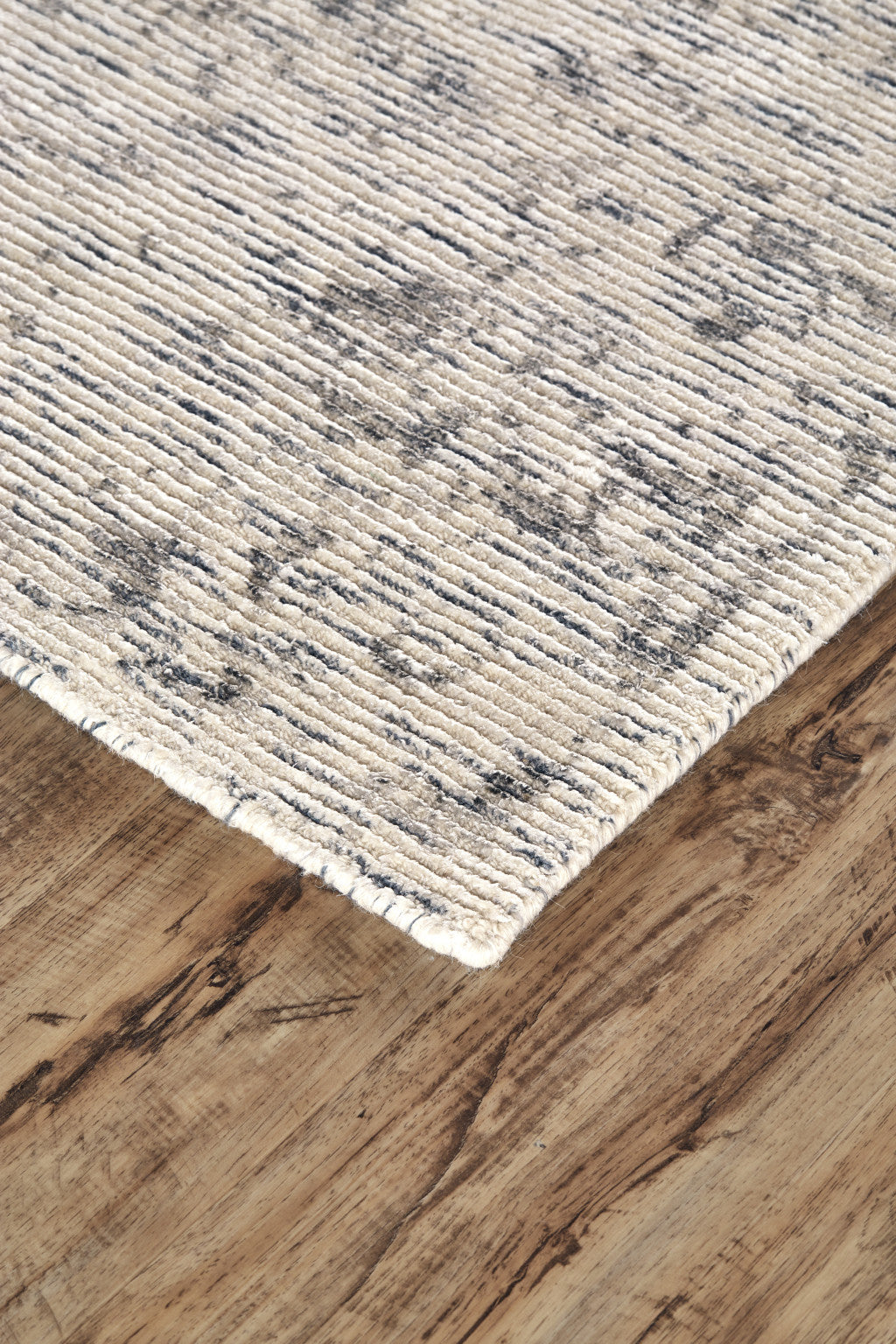 2' X 3' Ivory Blue And Tan Abstract Hand Woven Area Rug