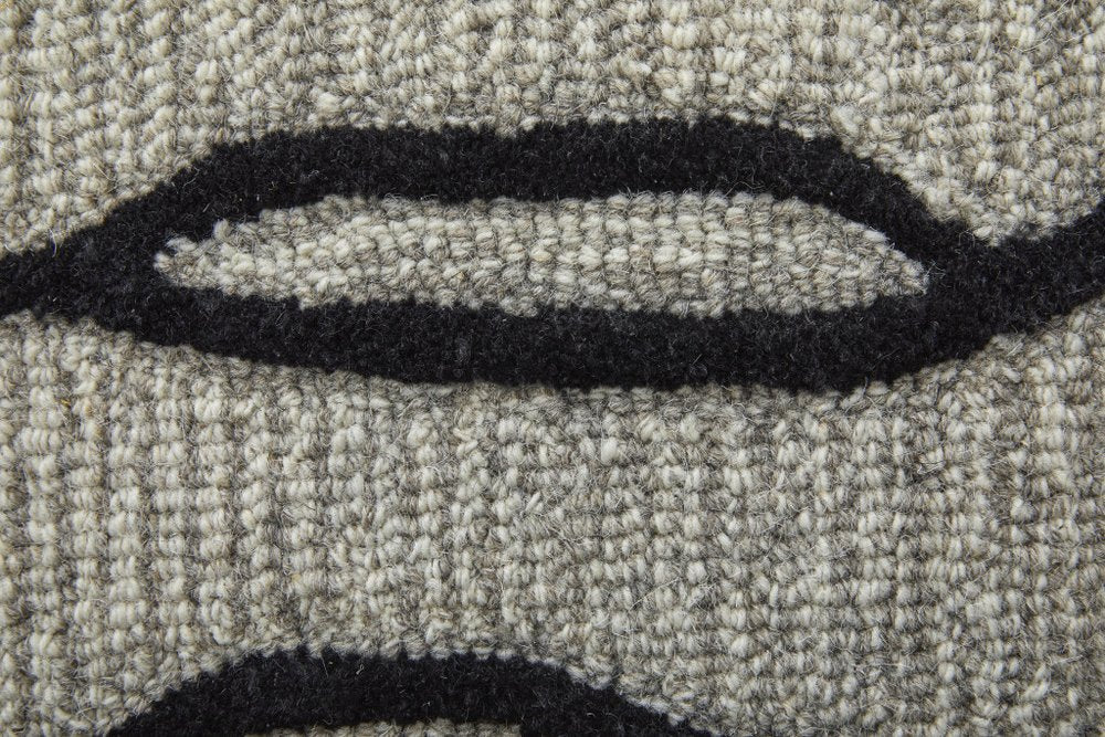 4' X 6' Gray And Black Wool Abstract Hand Tufted Area Rug