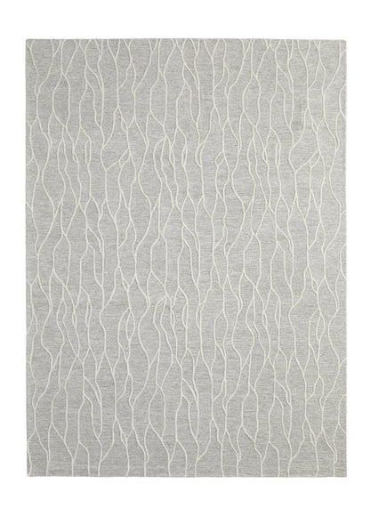 4' X 6' Gray And Black Wool Abstract Hand Tufted Area Rug