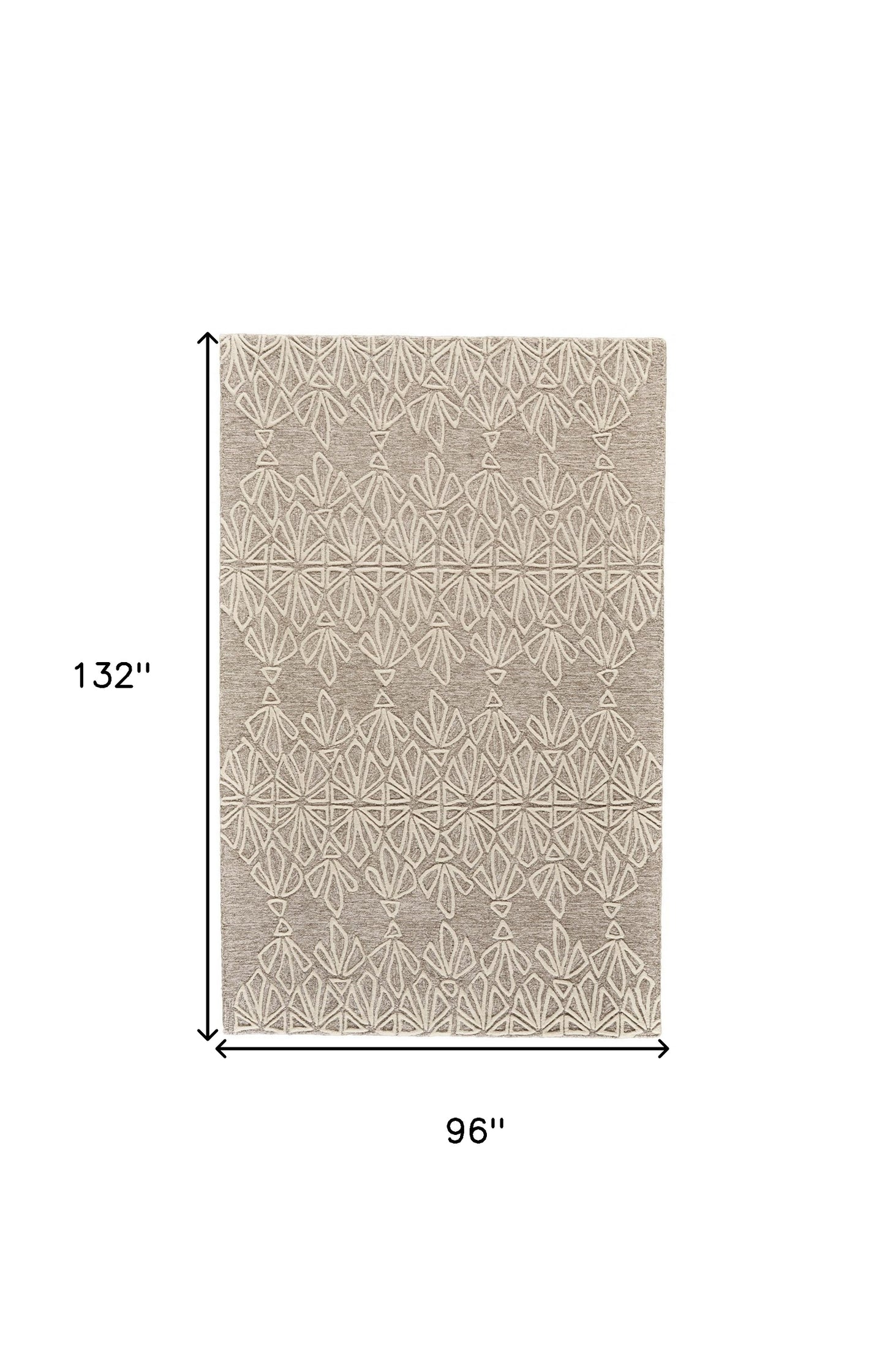 2' X 3' Tan And Ivory Wool Geometric Tufted Handmade Stain Resistant Area Rug