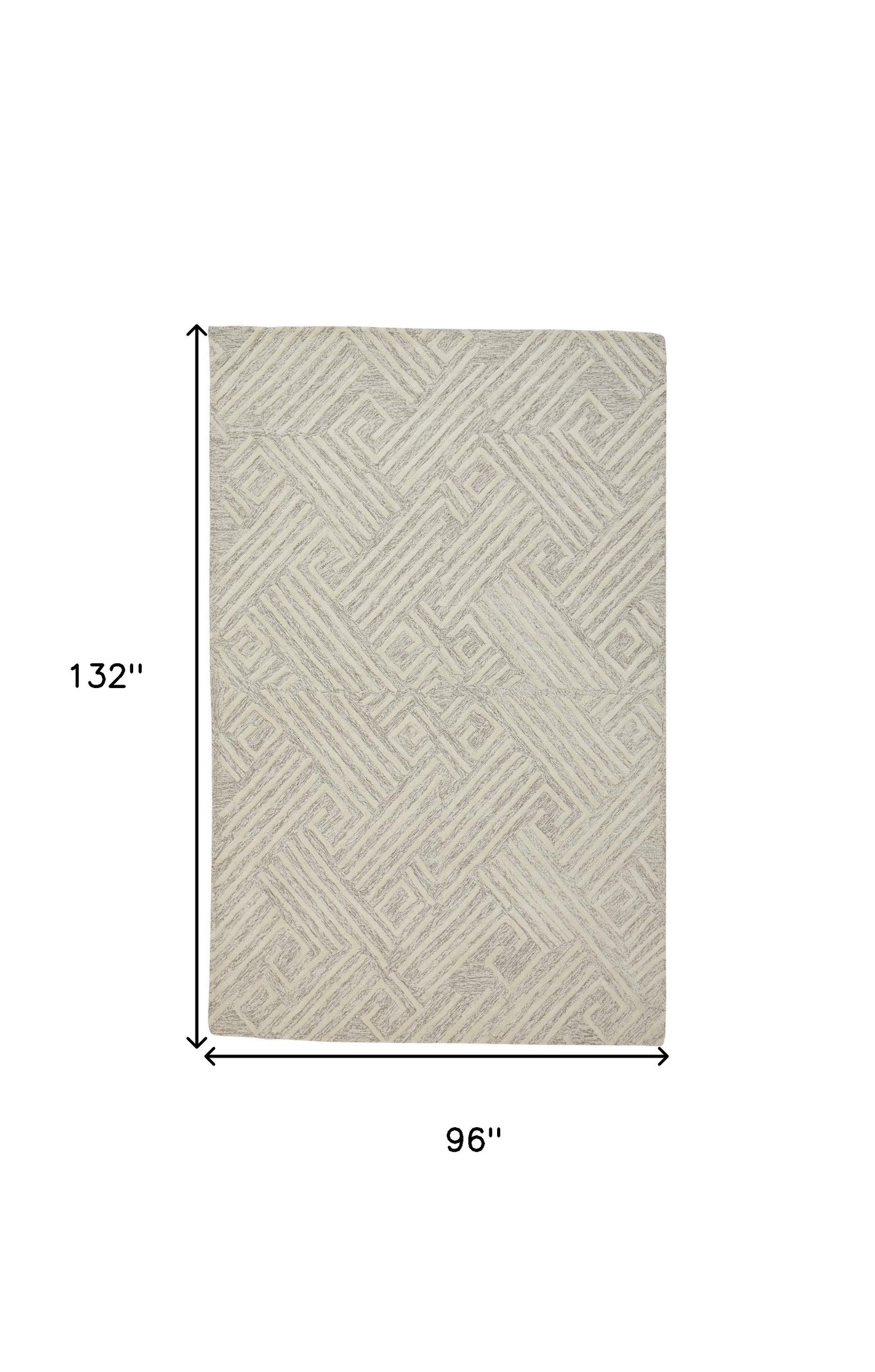 10' X 13' Tan And Ivory Wool Geometric Tufted Handmade Stain Resistant Area Rug