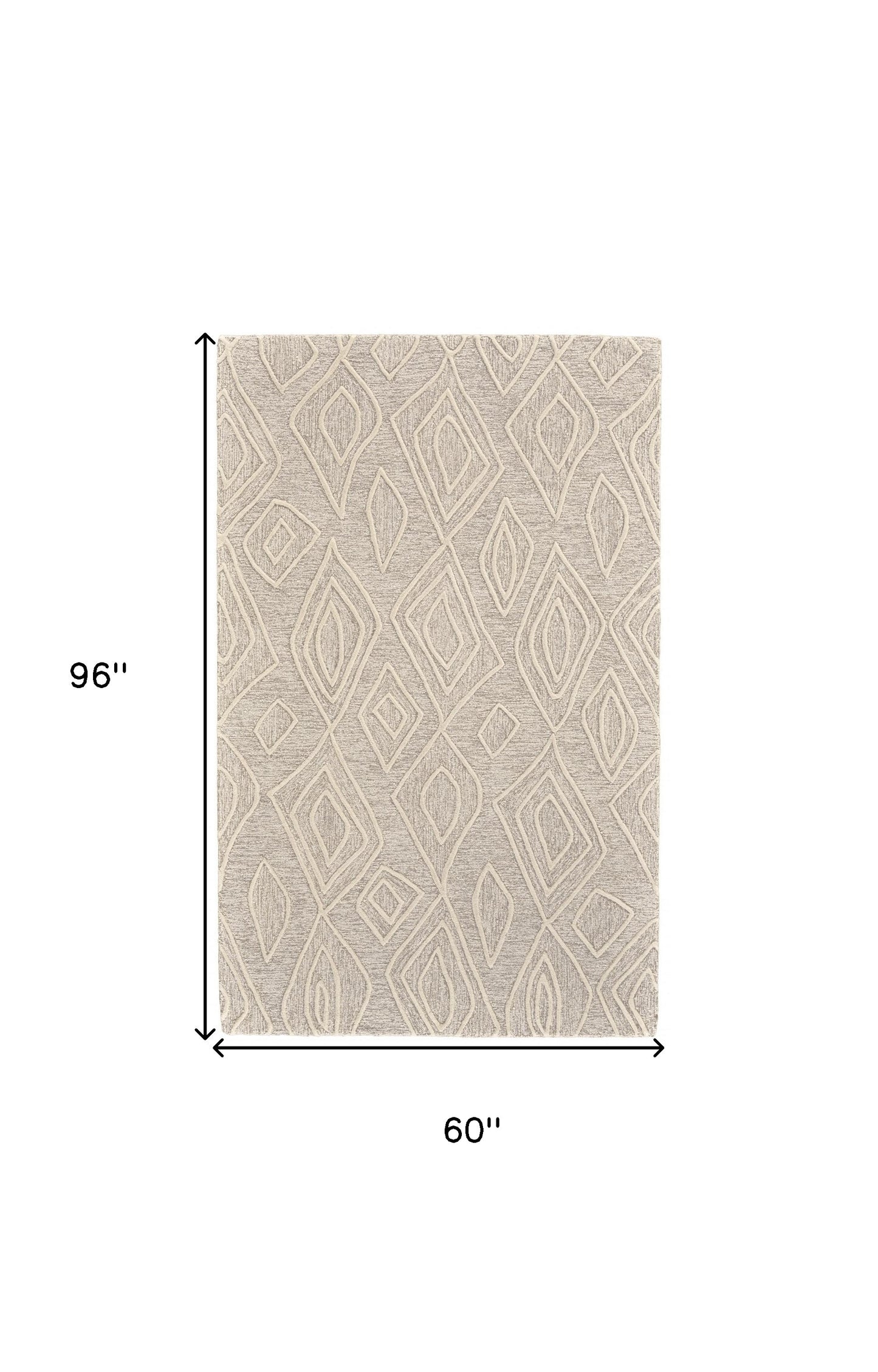 10' X 13' Tan And Ivory Wool Geometric Tufted Handmade Stain Resistant Area Rug