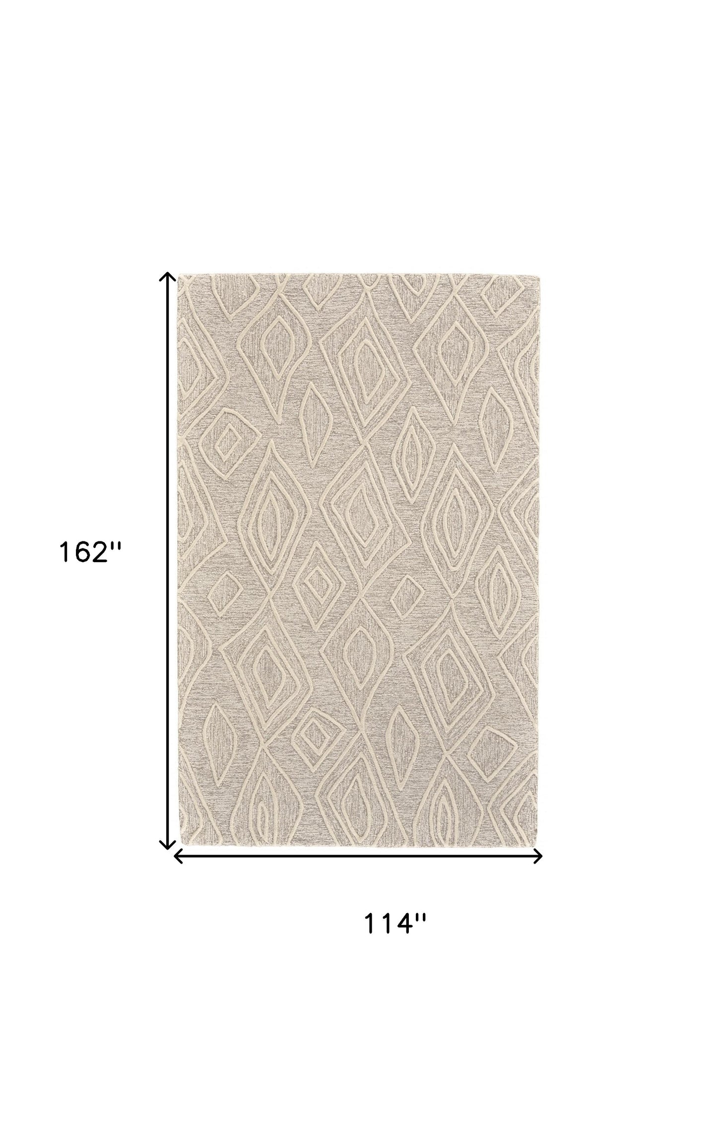 10' X 13' Tan And Ivory Wool Geometric Tufted Handmade Stain Resistant Area Rug