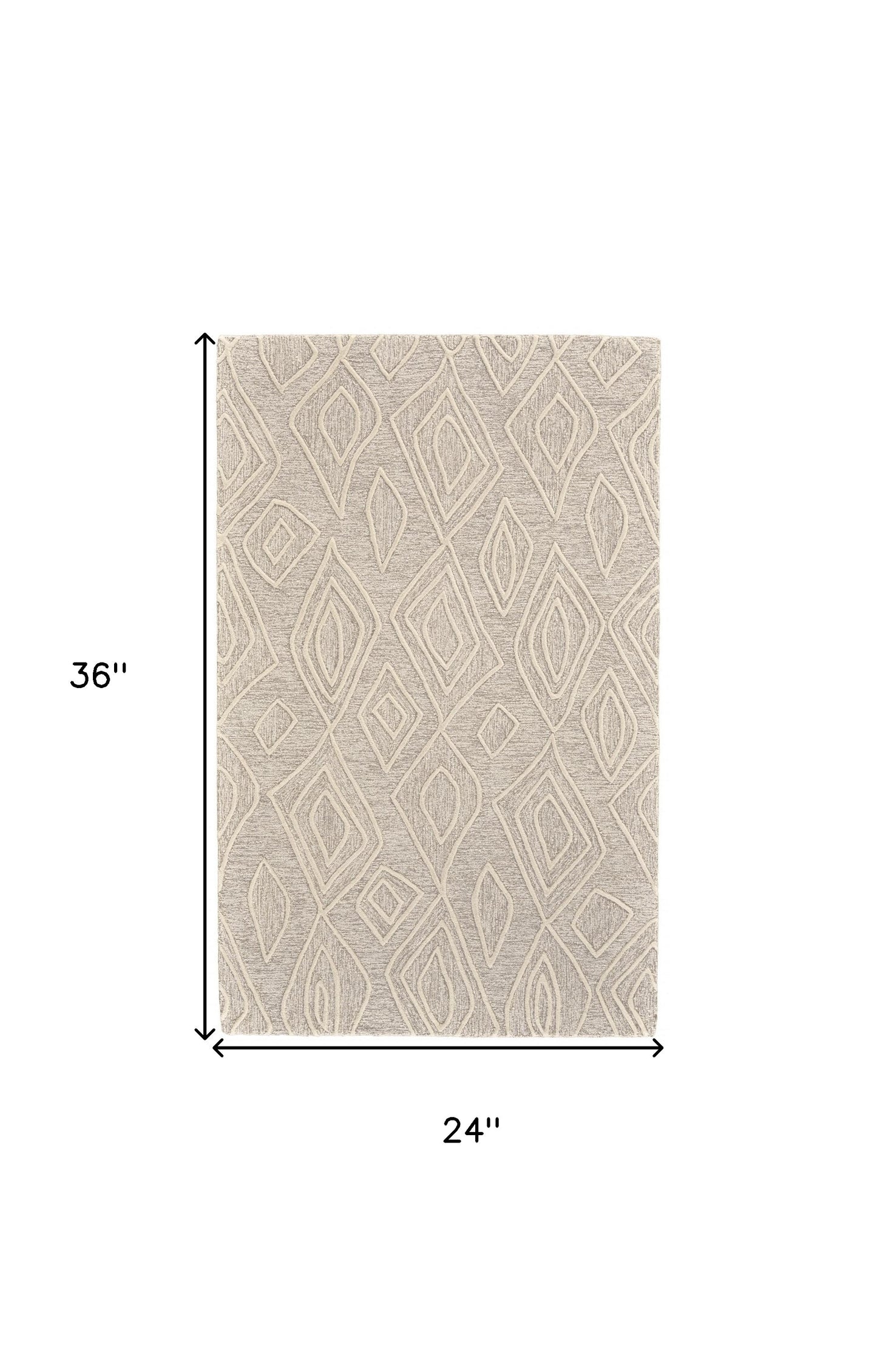 10' X 13' Tan And Ivory Wool Geometric Tufted Handmade Stain Resistant Area Rug