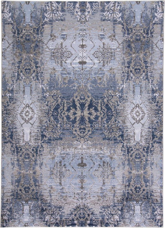 8' X 11' Gray and Ivory Abstract Non Skid Area Rug