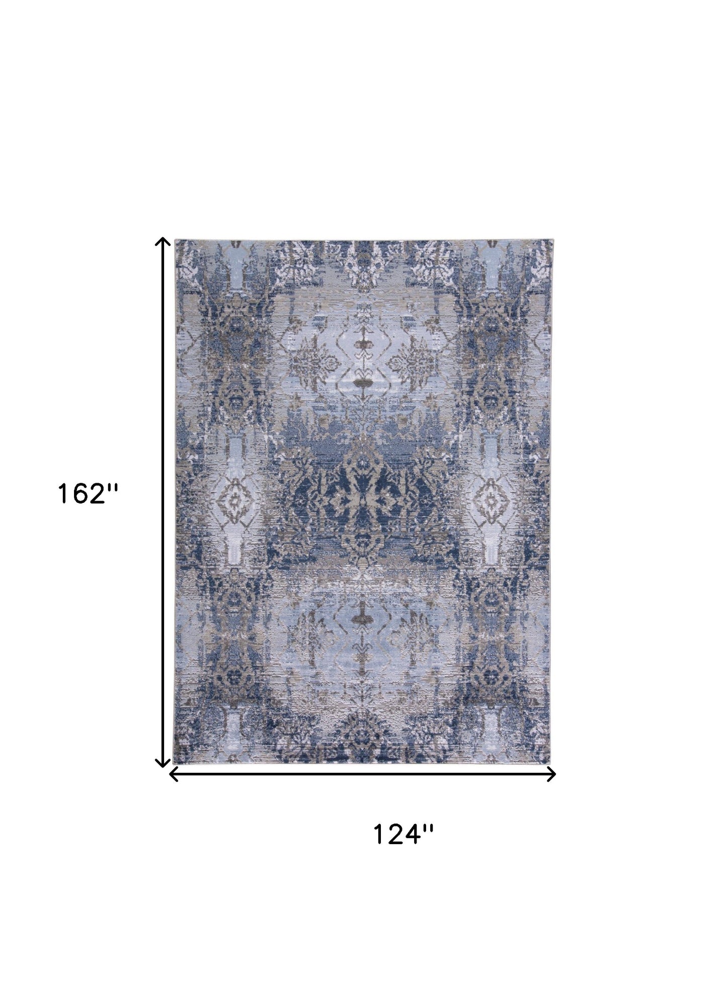 7' X 10' Blue Gray And Taupe Abstract Stain Resistant Area Rug