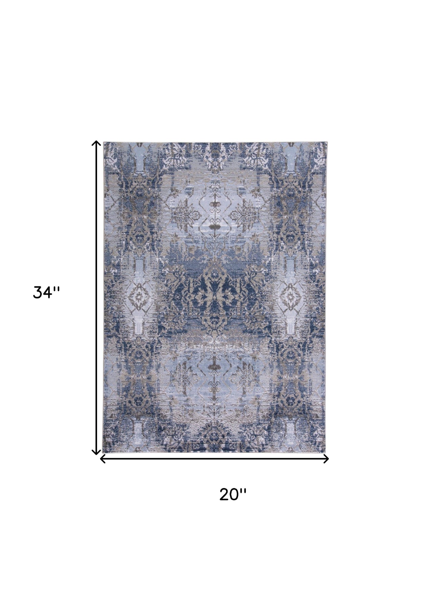 5' X 7' Blue Gray And Taupe Abstract Stain Resistant Area Rug