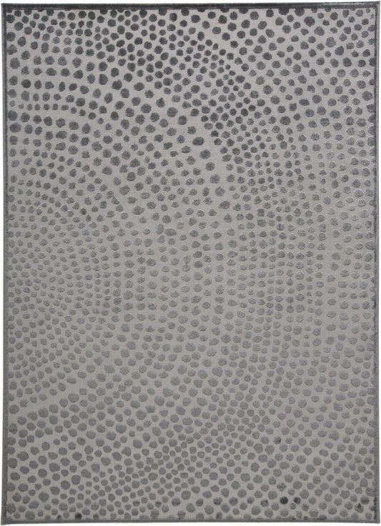 8' X 11' Gray And Silver Abstract Area Rug