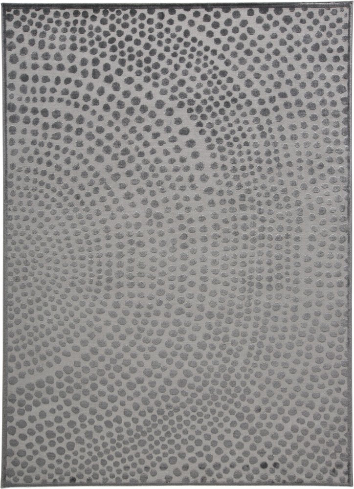 8' X 11' Gray And Silver Abstract Area Rug