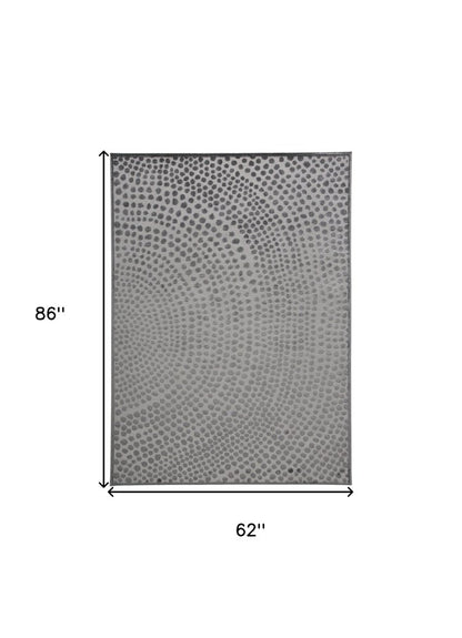 2' X 3' Gray And Silver Abstract Area Rug