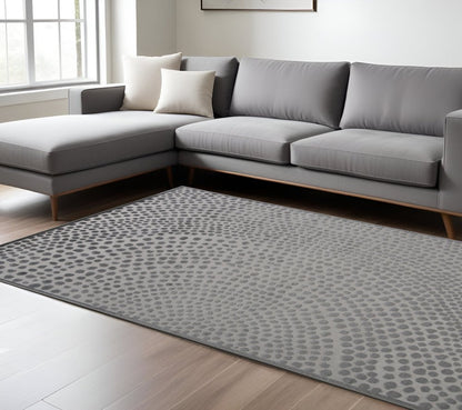 2' X 3' Gray And Silver Abstract Area Rug