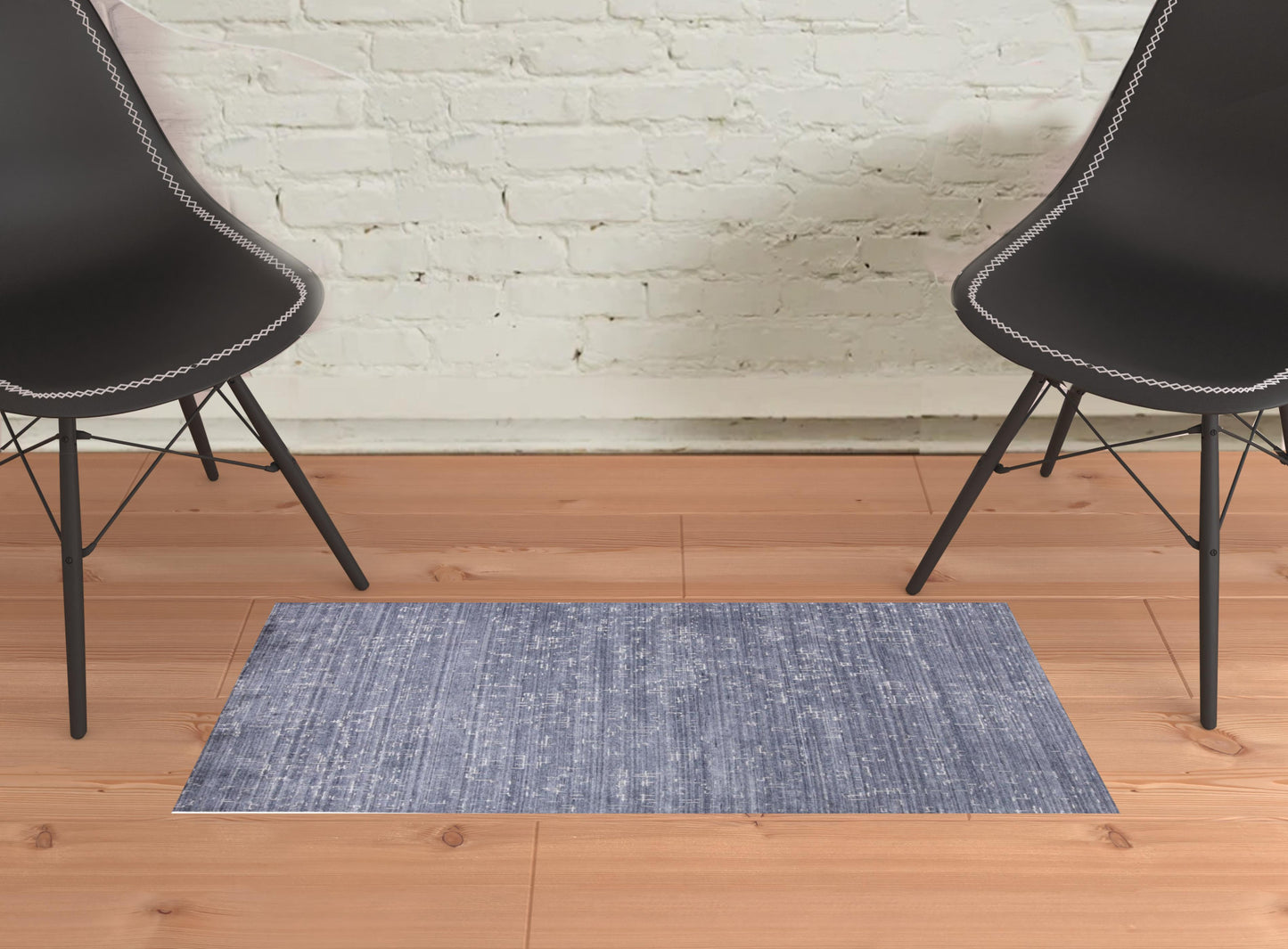 8' X 10' Blue And Ivory Abstract Hand Woven Area Rug