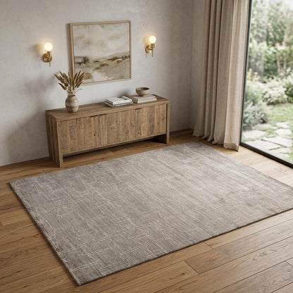 4' X 6' Gray and Ivory Abstract Hand Woven Area Rug