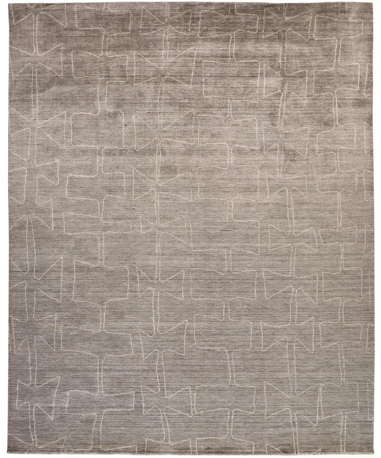 4' X 6' Gray and Ivory Abstract Hand Woven Area Rug