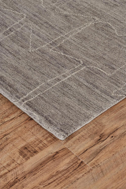 4' X 6' Gray and Ivory Abstract Hand Woven Area Rug