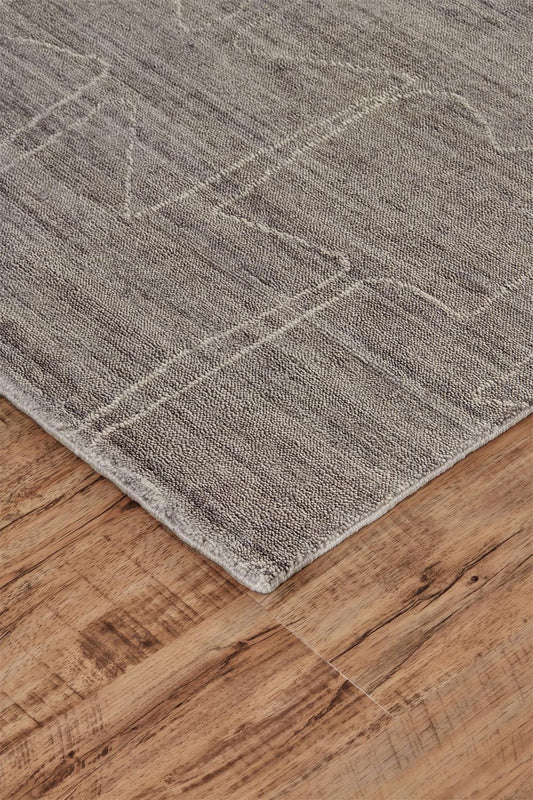 8' X 10' Gray Taupe And Ivory Abstract Hand Woven Area Rug