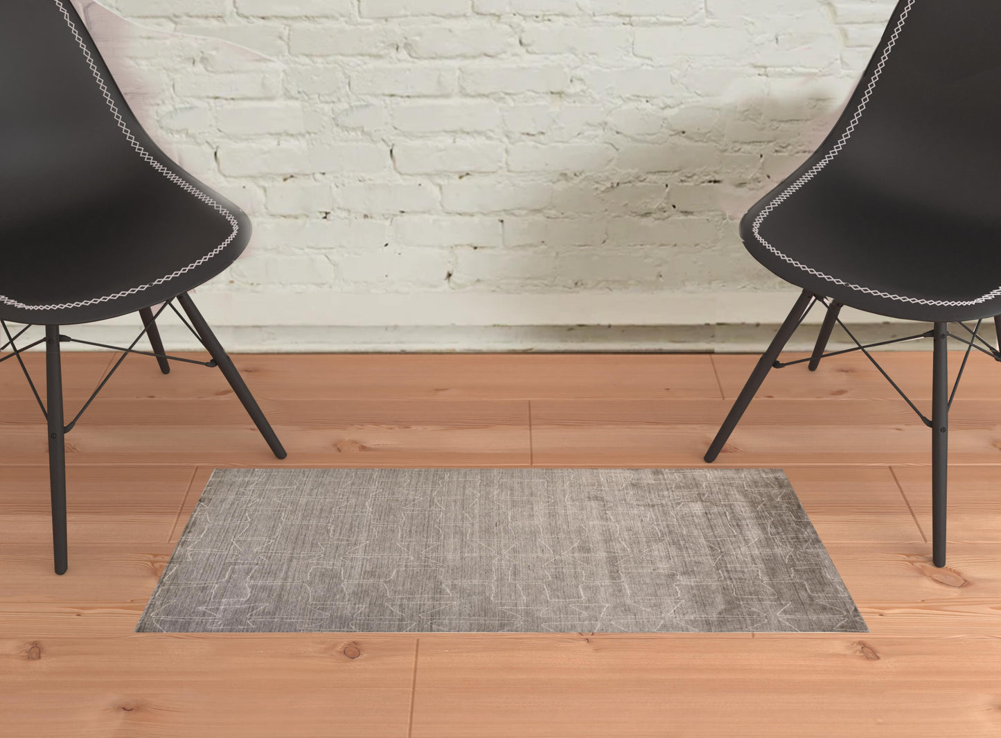 4' X 6' Gray Taupe And Ivory Abstract Hand Woven Area Rug