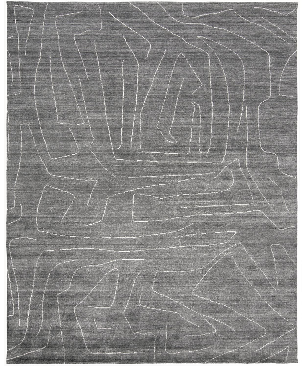 5' X 8' Gray And Ivory Abstract Hand Woven Area Rug