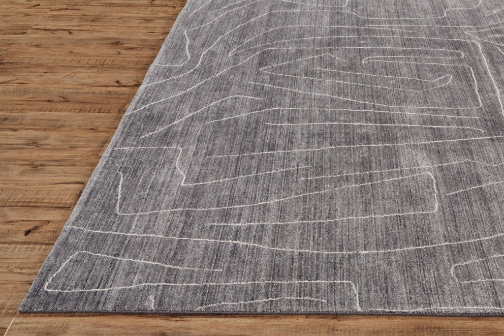 5' X 8' Gray And Ivory Abstract Hand Woven Area Rug