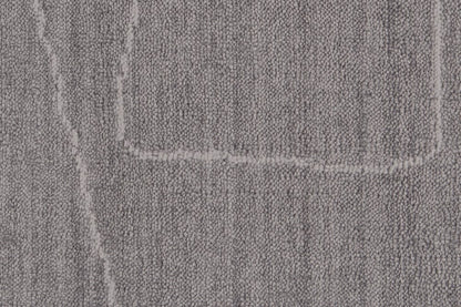 2' X 3' Gray and Ivory Abstract Hand Woven Area Rug