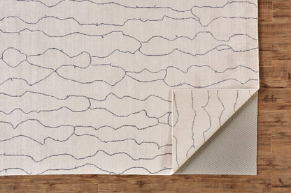 5' X 8' Ivory And Gray Abstract Hand Woven Area Rug