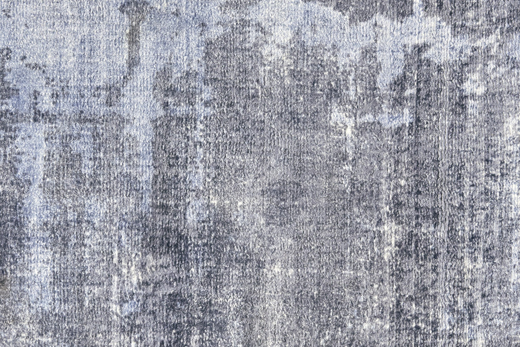9' X 12' Blue Gray And Ivory Abstract Hand Woven Area Rug