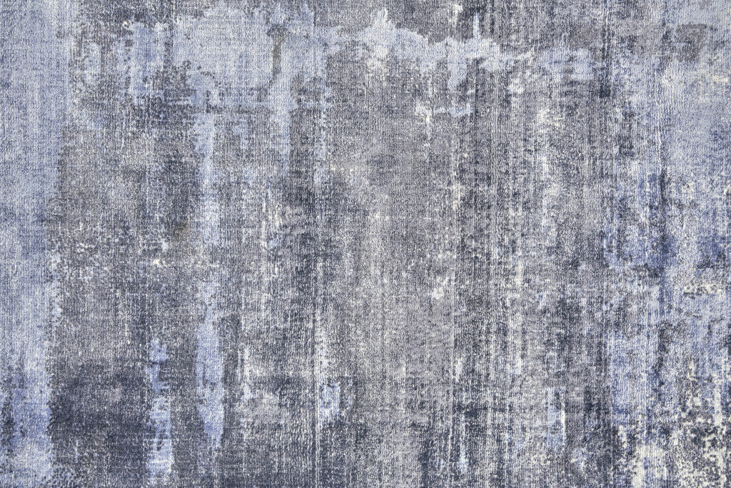 9' X 12' Blue Gray And Ivory Abstract Hand Woven Area Rug