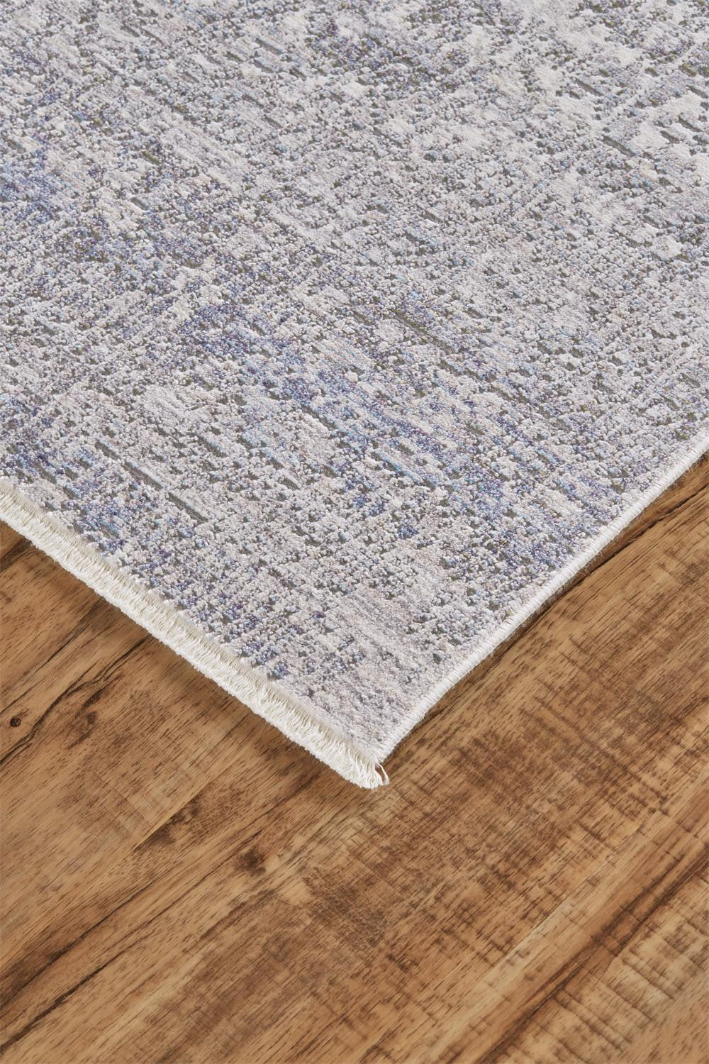 8' X 10' Gray Ivory And Taupe Abstract Distressed Area Rug With Fringe