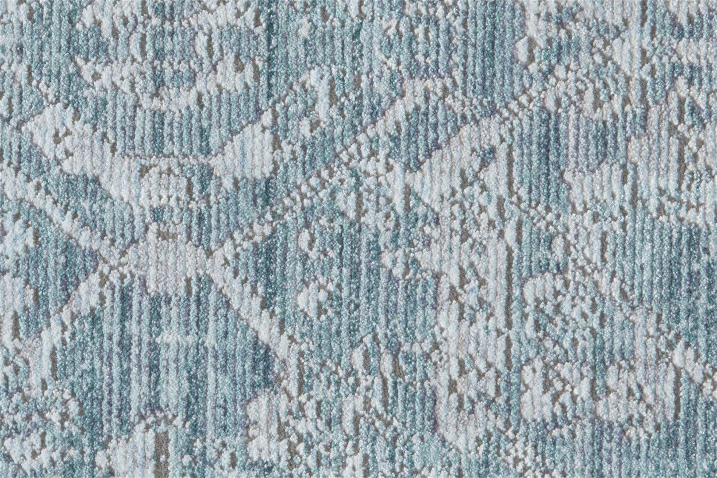 5' X 8' Blue Gray And Silver Abstract Distressed Area Rug With Fringe