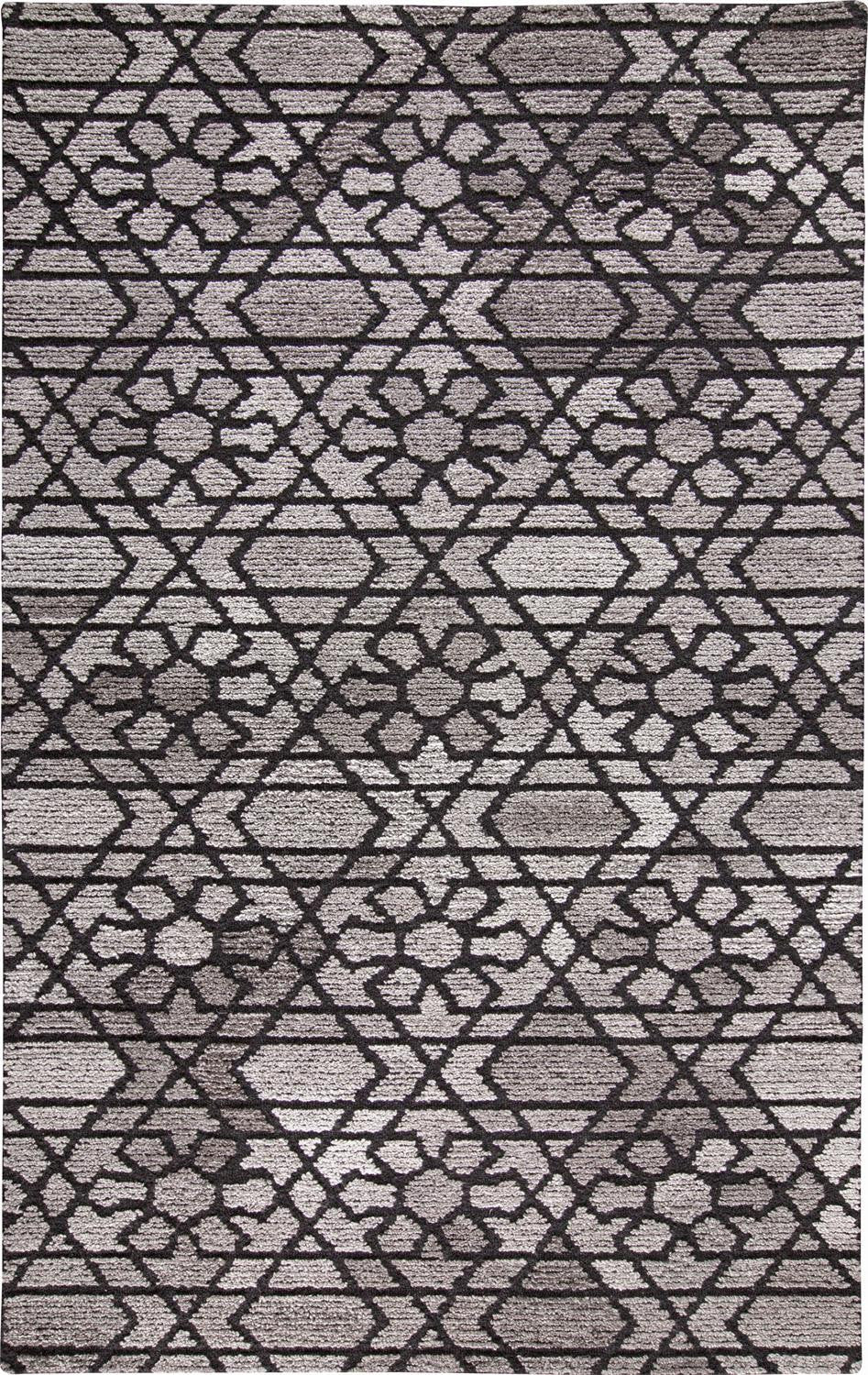 2' X 3' Black and Taupe Wool Paisley Hand Tufted Area Rug