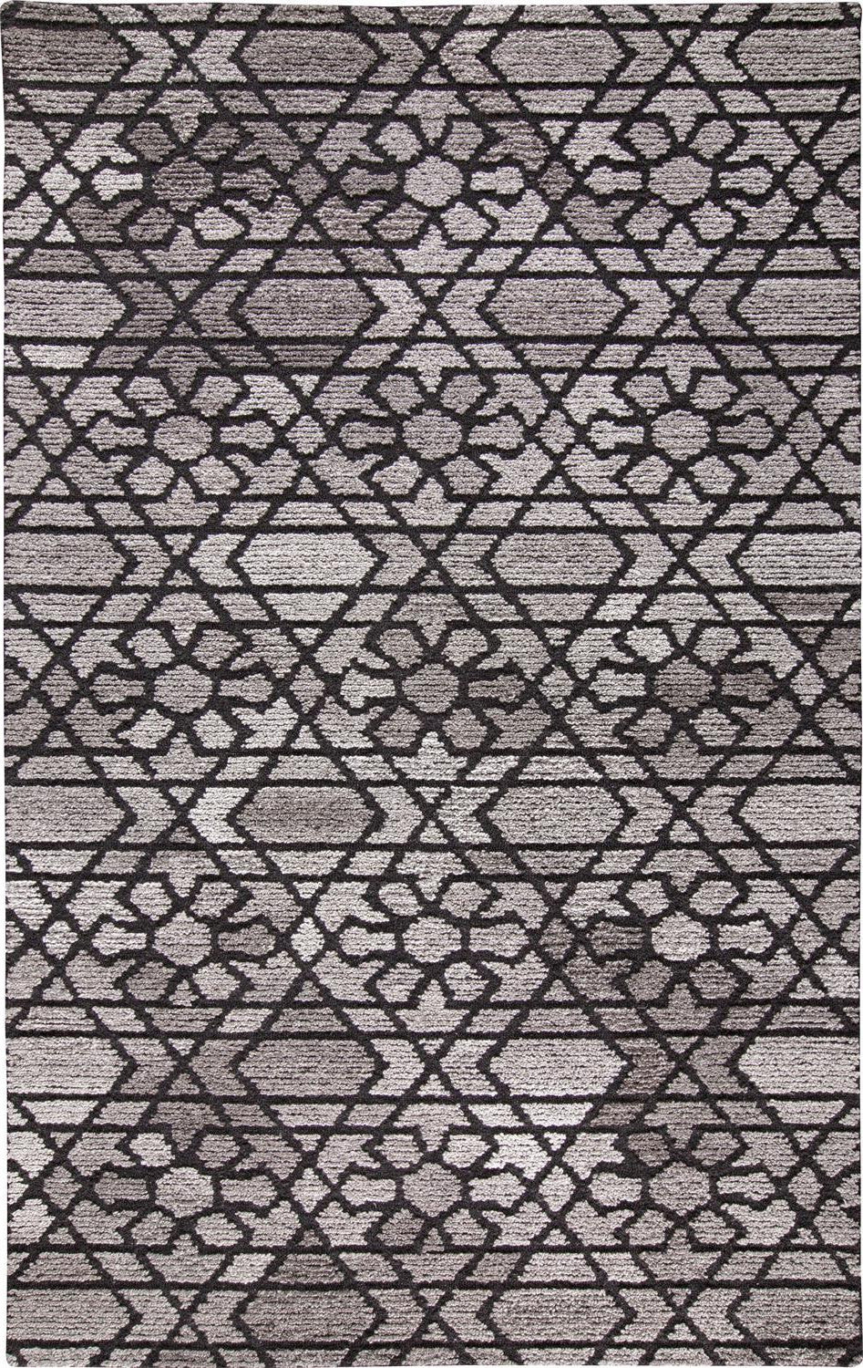 5' X 8' Black and Taupe Wool Paisley Hand Tufted Area Rug