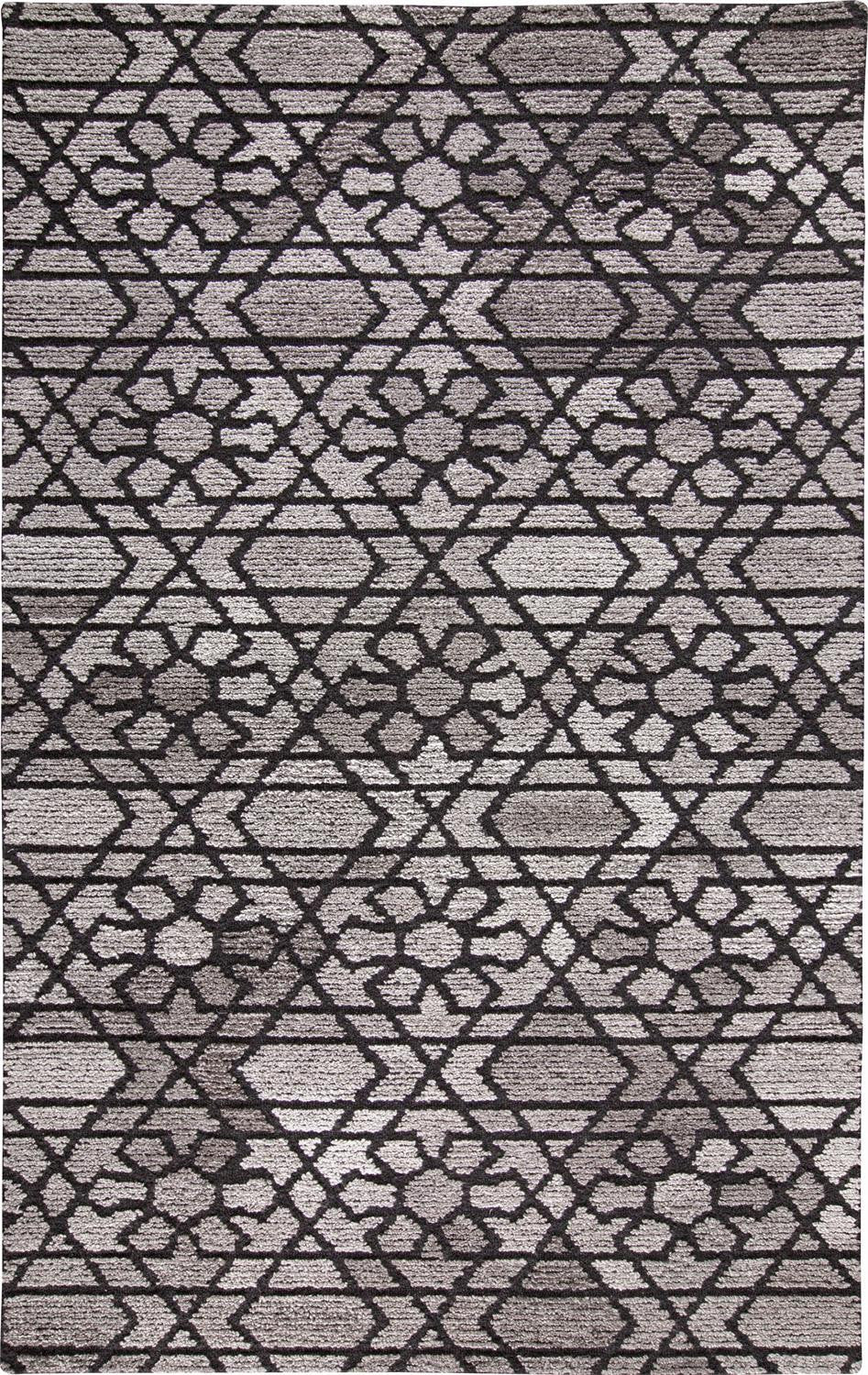 2' X 3' Black and Taupe Wool Paisley Hand Tufted Area Rug