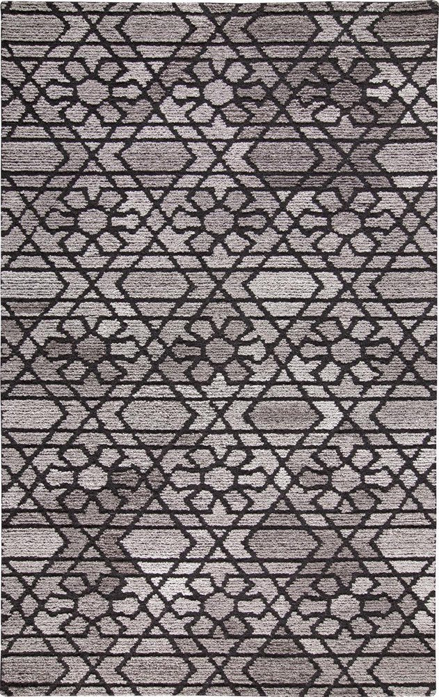 8' X 10' Black and Taupe Wool Paisley Hand Tufted Area Rug