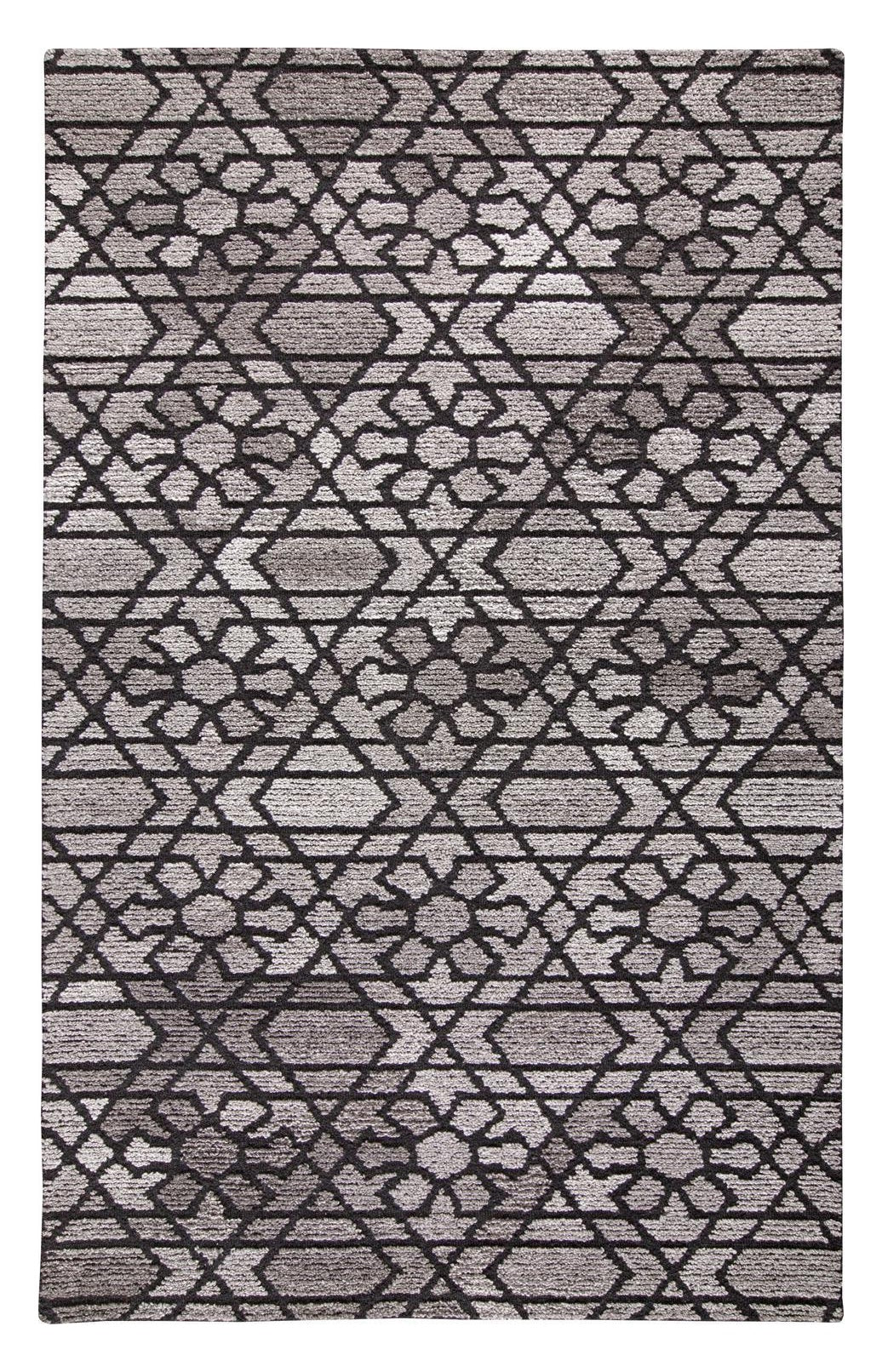 5' X 8' Black and Taupe Wool Paisley Hand Tufted Area Rug