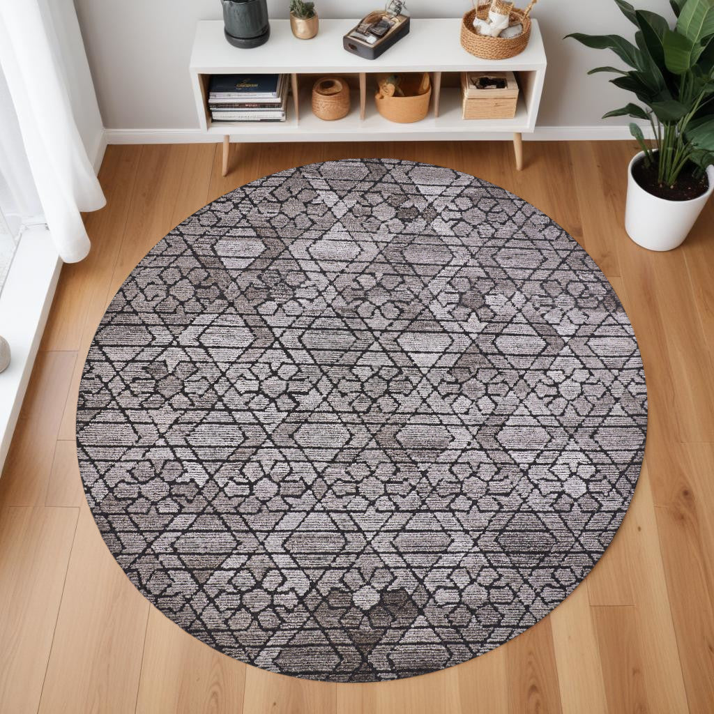 2' X 3' Black and Taupe Wool Paisley Hand Tufted Area Rug