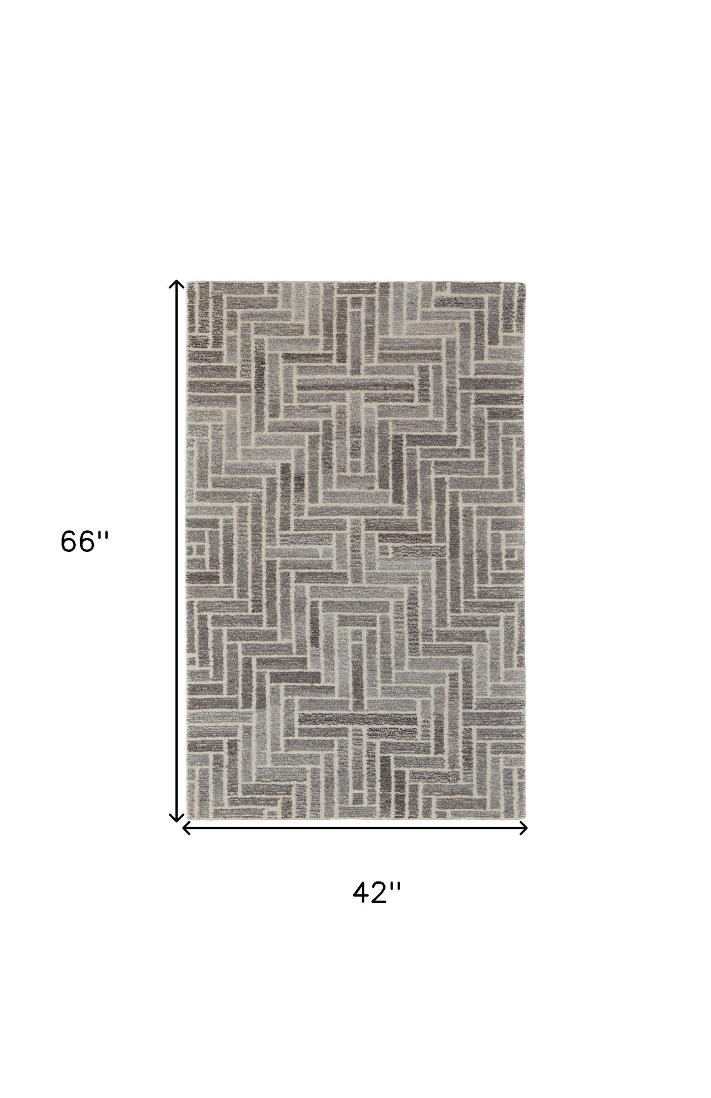 5' X 8' Tan and Gray Wool Geometric Hand Tufted Area Rug