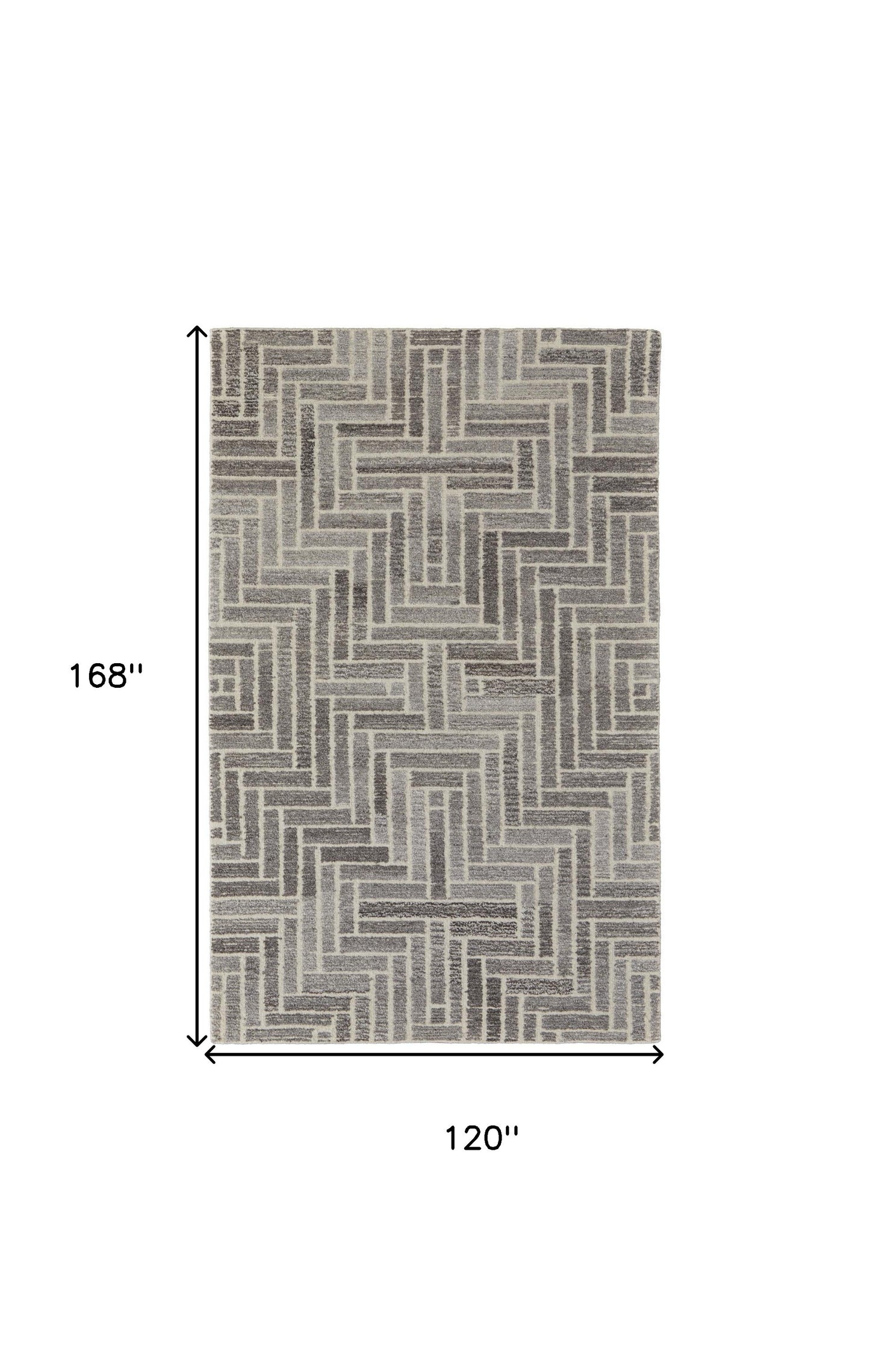 4' x 6' Tan and Gray Wool Geometric Hand Tufted Area Rug