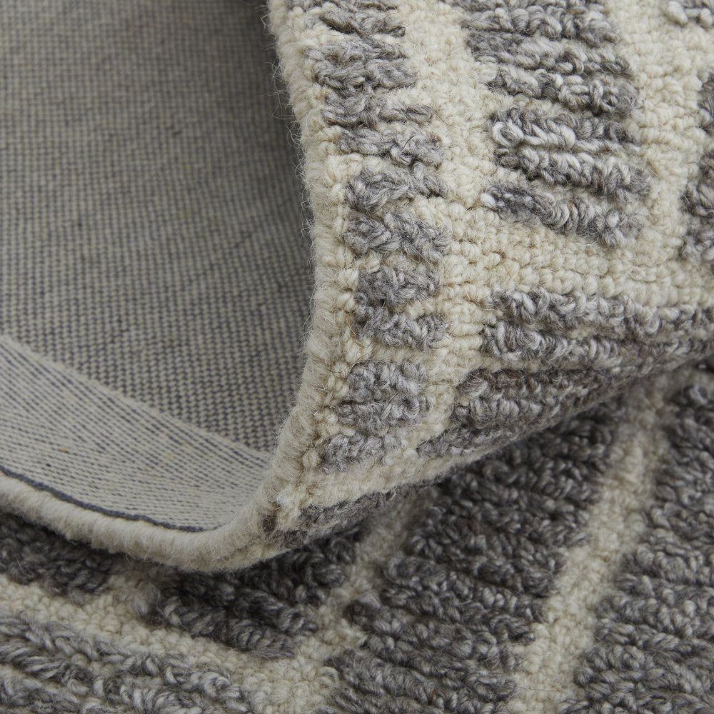 10' X 14' Tan and Gray Wool Geometric Hand Tufted Area Rug