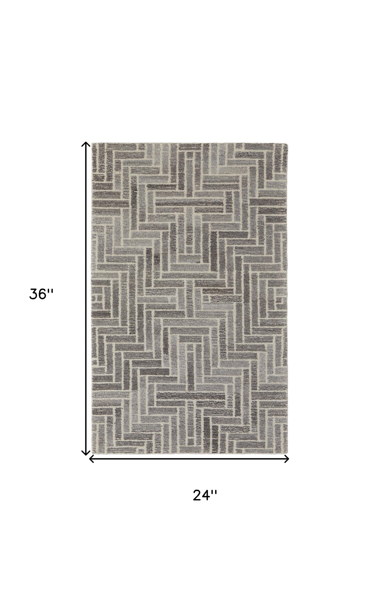 5' X 8' Tan and Gray Wool Geometric Hand Tufted Area Rug